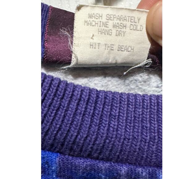 Vintage SPOT SPORT European Beach Blue Pullover XL Sweater Surf Skate USA 90's - Picture 7 of 9